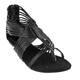 Capelli New York Ladies Pu Criss Corss Multi Strap Gladiator W/ Zipper Back