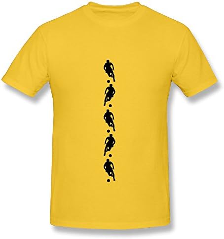 LAUR Men's Fussballer Nach Unten 1 Farbig3 T-Shirt - XS Yellow