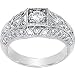 Classy! Filigree Style! Affordable Elegance! Women's 14k White-gold 5MM (1/2 CT) Moissanite(1/5 CT TW) Diamond Engagement Ring