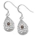 Sterling Silver Amethyst Teardrop Filigree Dangle title=