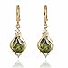 Yazilind Elegant Unique Design 18k Gold Filled Inlay Teardrop Cubic Zirconia Dangle Drop Earrings