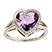 Sterling Silver Checkerboard Amethyst Heart title=
