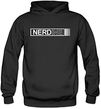NERDINE NERD Nerds Girl Woman Freak Geek Custom Made Ladies Standard Adult Sizing Long Sleeve Sweatshirts Black