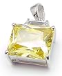 18K Gold Fill S.S. Jlo Y. Topaz CZ Pendant