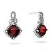 14K White Gold Cushion Genuine Garnet Antique title=