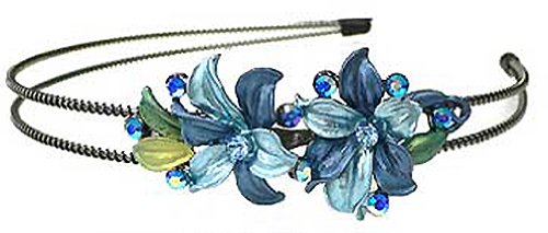 Crystal Flower Headband YY86801-1blue