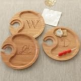 Personalized Bamboo Cocktail Party Plates with Monogram