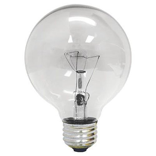 GE Crystal Clear Decorative 60W Incandescent G25 Globe Light Bulbs, 1.4