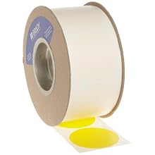 Brady 3" Diameter, B-933 Vinyl Tape, Yellow Color Roll Mounted Dots for Aisle Marking (1000 Dots Per Roll)
