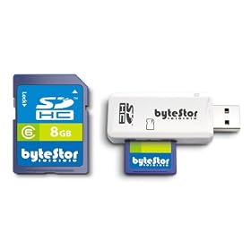 ByteStor Pro3 8GB SDHC Class 6 Memory Card with USB Reader