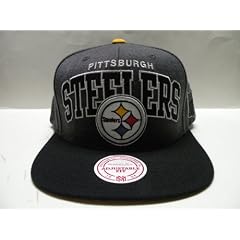 Mitchell and Ness NFL Pittsburgh Steelers Gray Arch 2 Tone Retro Snapback Cap