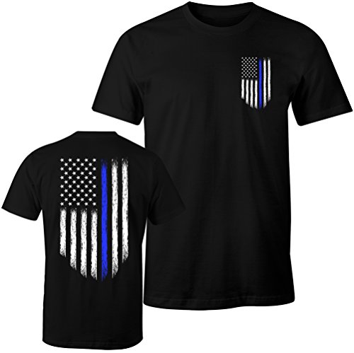Thin Blue Line USA Flag Men's T Shirt (L)