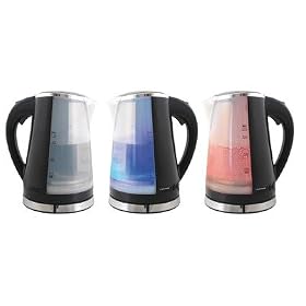 Lloytron E893BK Black Dual Illuminated Cordless Kettle 1.7 Litre