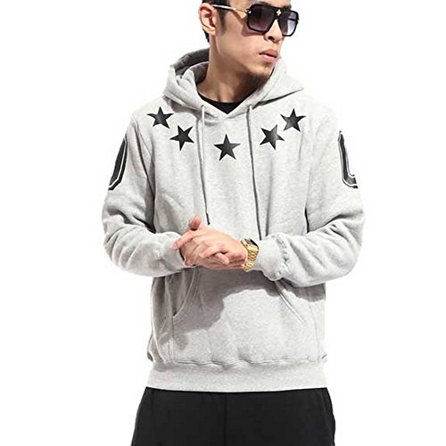 Zokey Baseball Pentacle Pentagram Hedging Hooded Gray Hoodie Sweater Jacket M