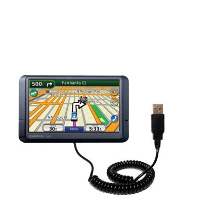 Coiled USB Cable for the Garmin Nuvi 265WT 265T with Power Hot Sync and Charge capabilities - uses Gomadic TipExchange Technology