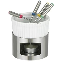 Tolles Schokoladen Fondue Set / Schokoladenfondue SET, mit Porzellan Schale, St�nder aus Edelstahl, Teelicht und Fonduegabeln, H-24681