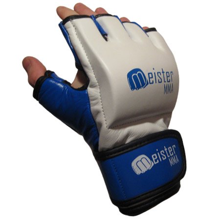 MMA 7 Ounce Pro Gloves White/Blue