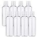 BENECREAT 8 Pack 6.7oz PET Plastic BottlesÂ Clear Refillable Bottles with Press Disc Flip Cap for Shampoo, Lotions, Creams