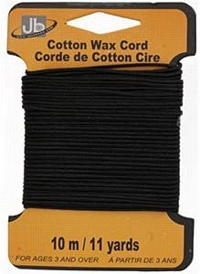 Black Waxed Cotton Cord -1.5mm, 10 meters