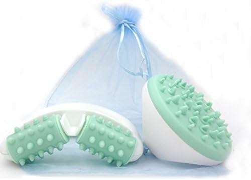 Cellulite Massager set - Mitt Brush + Roller Set - Body Care Tools - Effective Cellulite Treatment and Reduction - Amazing Sliming Tools - Silk Scarves Packaging is Easier to Carry - Green Color
