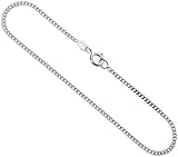 Sterling Silver Italian Curb Cuban Link Necklace Chain 1.8mm (1/16 in.) Nickel Free, 26 inch