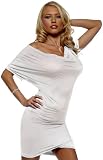 White Draped Cowl Neck Kimono Sleeve Sexy Club Party Dress