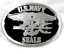 U.S. Navy Seals Enamel Pewter Belt Buckle