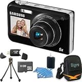 Samsung PL170 DualView 16 Megapixel Black Digital Camera, Dual LCDs, 5x Wid ....