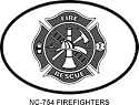Firefighters Oval Bumper Sticker