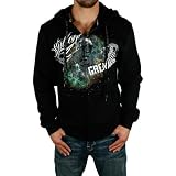 SULLEN Grenade Collaboration Astronaut Zip Up Men Hoodie Hooded Sweatshirt Black Surf Skate Black