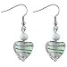 Baby Pink Heart Murano Glass Dangle Earrings