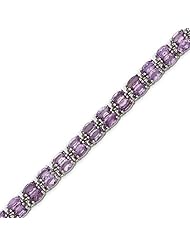 Sterling Silver Amethyst Bracelet - 7 Inch