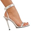 5 Inch Sexy Dance Shoe High Heel Womens Shoes With Rhinestone Ankle Cuff Silver