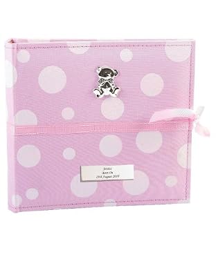 Personalised Girls Pink Polka Dot 'Born On' Album