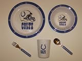 INDIANAPOLIS COLTS Team Logo 5 Piece Baby Child Dinner Set ( Sipping cup, Plate, Bowl,... by Duckhouse