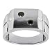 10k White Gold Men's Black Diamond Lucky #2 Dice Ring (1/4 cttw)