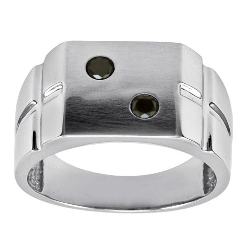 10k White Gold Men's Black Diamond 