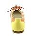 BUMPER JOLIE06 Women's Round Toe lace Up Metallic Toe Mesh Two Tone Flat Oxfords