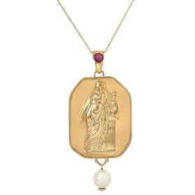 Tagliamonte - 14k Yellow Gold Pink Tourmaline and Freshwater Cultured Pearl... by