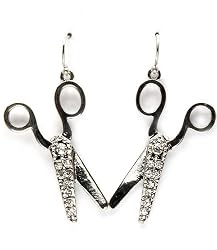 Scissors Hair Stylist Hair Dresser Earrings - Silver