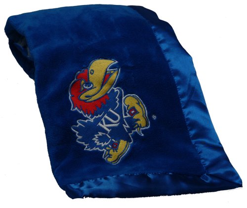 Pickles Embroidered Fleece Baby Blanket with Satin Trim - University of Kansas