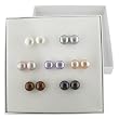 7 Days a Week Earrings - Set of 7 Silver 8-9 mm Pearl Earrings