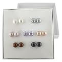 7 Days a Week Earrings - Set of 7 Silver 8-9 mm Pearl Earrings