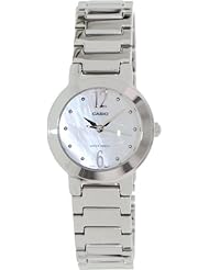 Casio Womens LTP1191A-7C Silver-Tone Shell White Dial Analog Watch