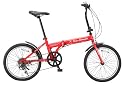 Lamborghini(ランボルギーニ) 20インチシマノ6段変速折りたたみ自転車[折りたたみハンドル/46Tギア/前後フェンダー標準装備] レッド LAM-FDB206 ST