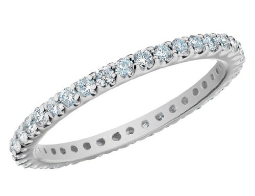 Anniversary Ring: 1/4 Carat (ctw) in 14K White Gold Eternity Diamond Wedding Band