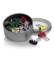 Tin of 24 Binder Clips