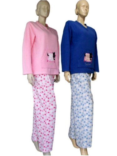 629 MICROFLEECE HEARTS MOTIF PYJAMA PINK 18-20 L/XL