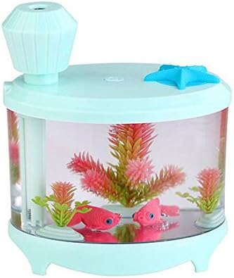 Maogo 460ML Cool Mist Humidifier Purifier Portable USB air Purifier Mist with 7-Color Breathing Night Light Fish Tank Function Aroma Steam Diffuser for Office / Bedroom / Hotel / Living Room (Green)