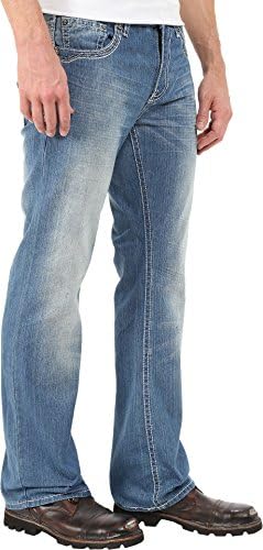 Antique Rivet Men's Russ Bootcut Embroidered Jeans in Liberty Liberty Jeans 32 X 32